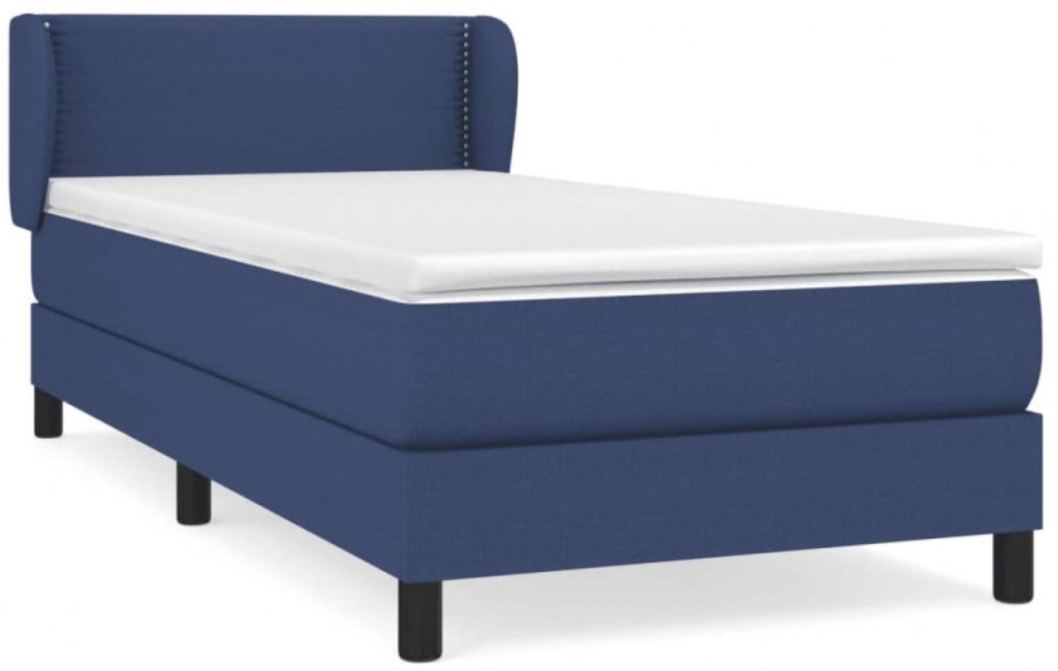 Boxspringbett mit Matratze Stoff Blau 80x200 cm, Härtegrad: H2 [3126123] Bild 1