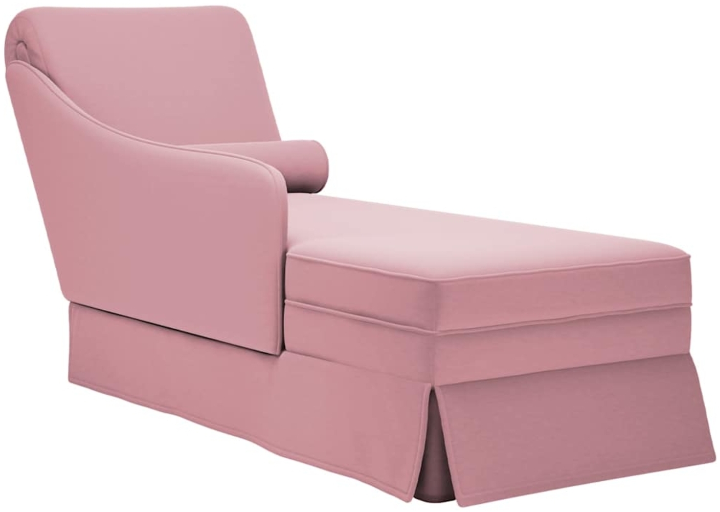 vidaXL Chaiselongue mit Nackenrolle und Rechter Armlehne Rosa Samt 4009785 Bild 1