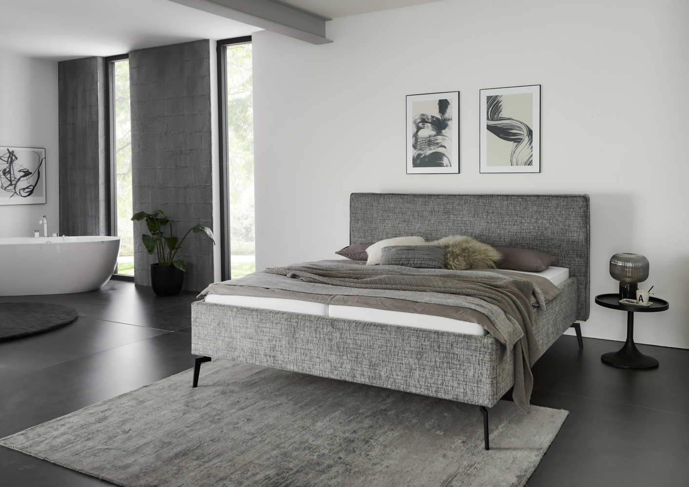 Polsterbett >Riva mit BK< Liegefläche 180x200 cm, Mouse, Stellmaß: 205x112x216cm (BxHxT) Bild 1