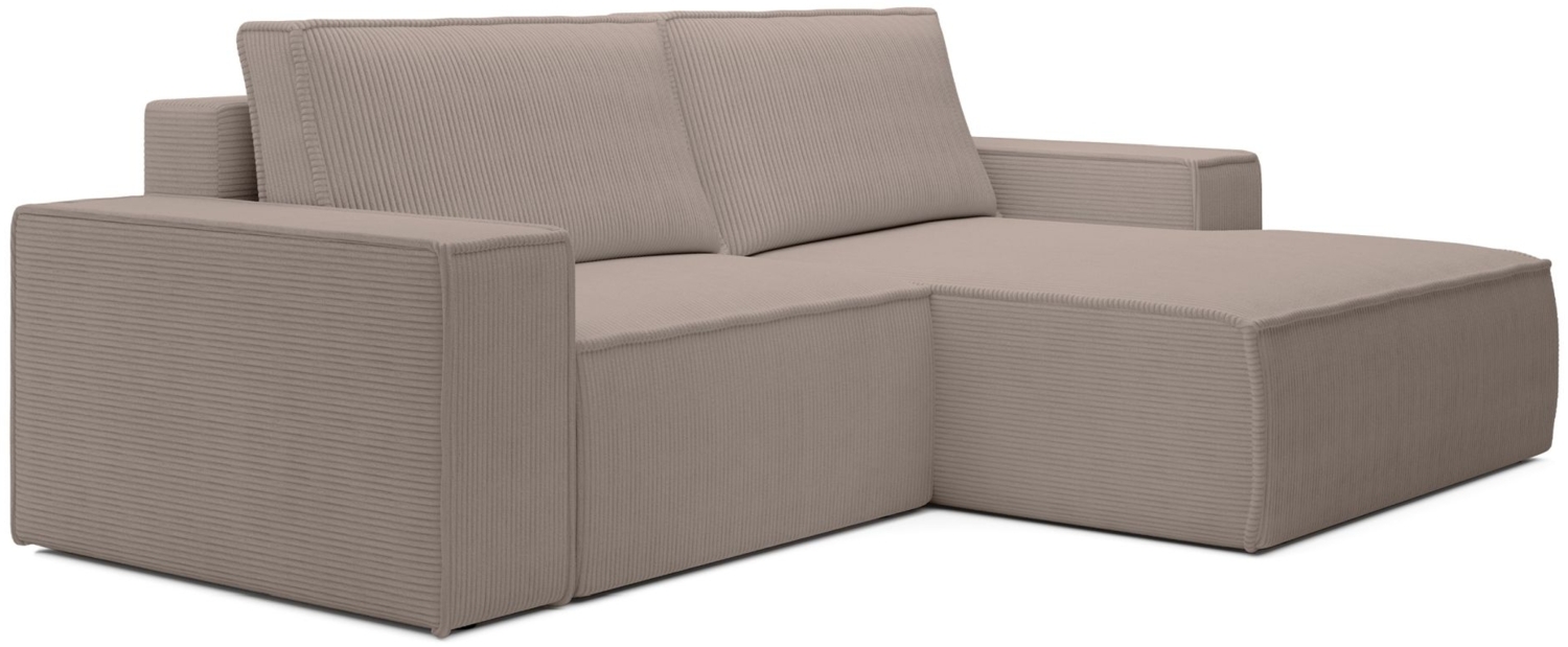 Selsey 'Farese Mini' Ecksofa mit Cordbezug, Schlaffunktion und Stauraum, Beige, rechts Bild 1