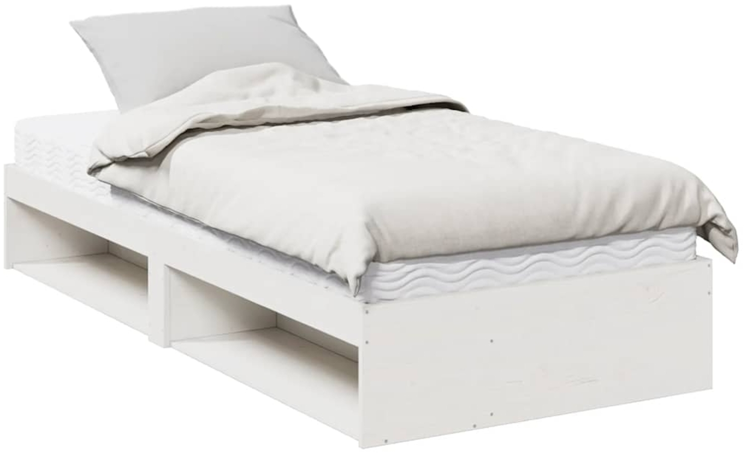 vidaXL Tagesbett mit Matratze Weiß 90x190 cm Massivholz Kiefer 3324602 Bild 1