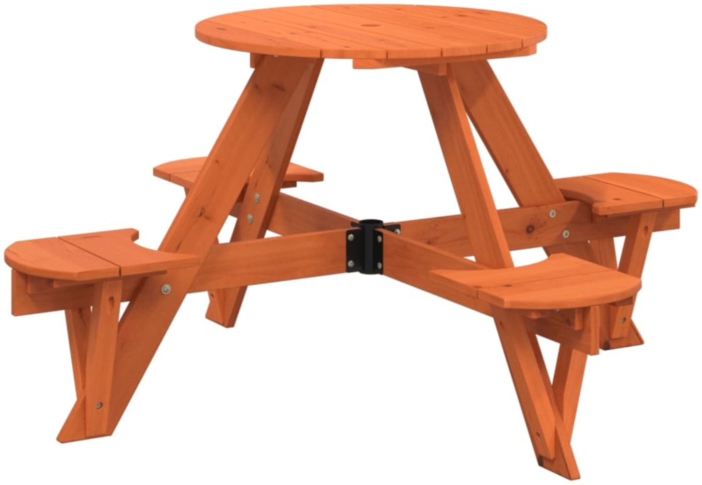 vidaXL Picknicktisch für 4 Kinder mit Schirmloch Rund Massivholz Tanne 4008988 Bild 1