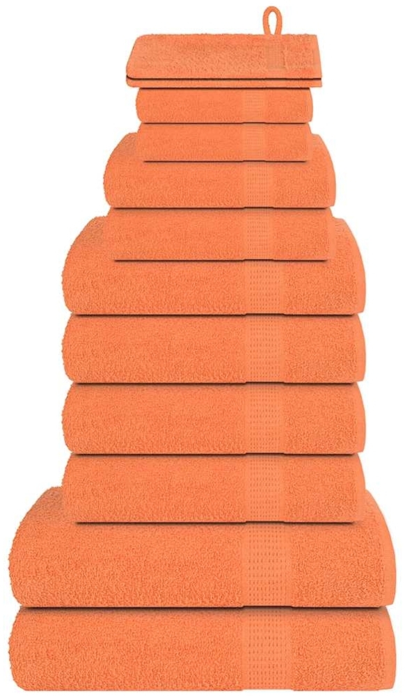 vidaXL 12-tlg. Handtuch-Set Orange 360 g/m² 100% Baumwolle 137105 Bild 1