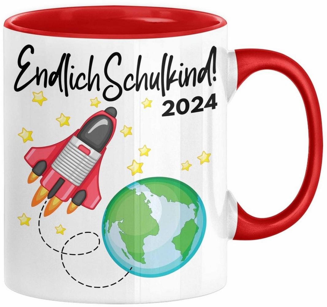 Trendation Tasse Trendation - Endlich Schulkind 2024 Einschulung Junge Mädchen Geschenk Bild 1