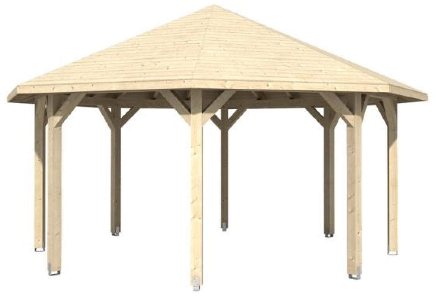 Skan Holz Holz Pavillon Nice 3 | Natur | 557x557x210 cm Bild 1