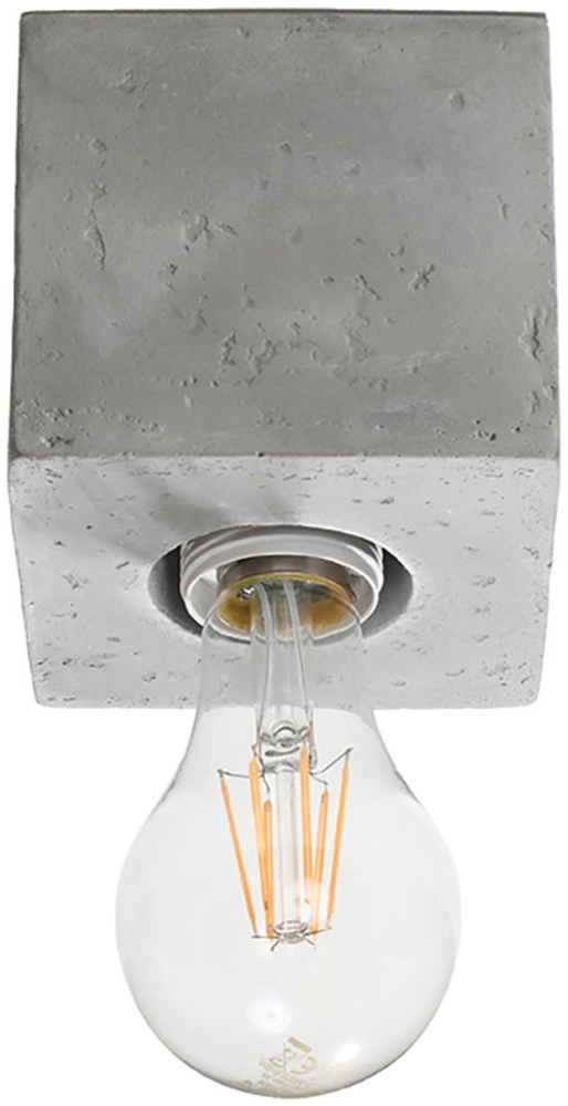 Deckenleuchte, Beton Grau, Würfel-Design, H 10 cm Bild 1