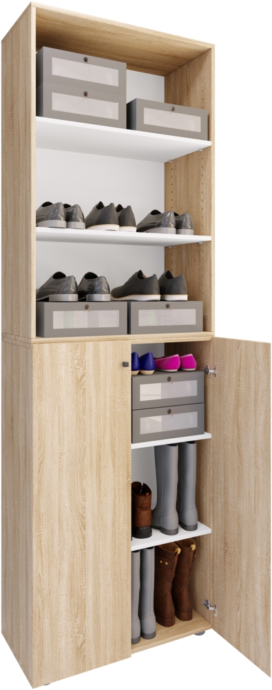 VCM Schuhschrank Lona 919226 Sonoma-Eiche H. 220 x B. 70 x T. 40cm Bild 1