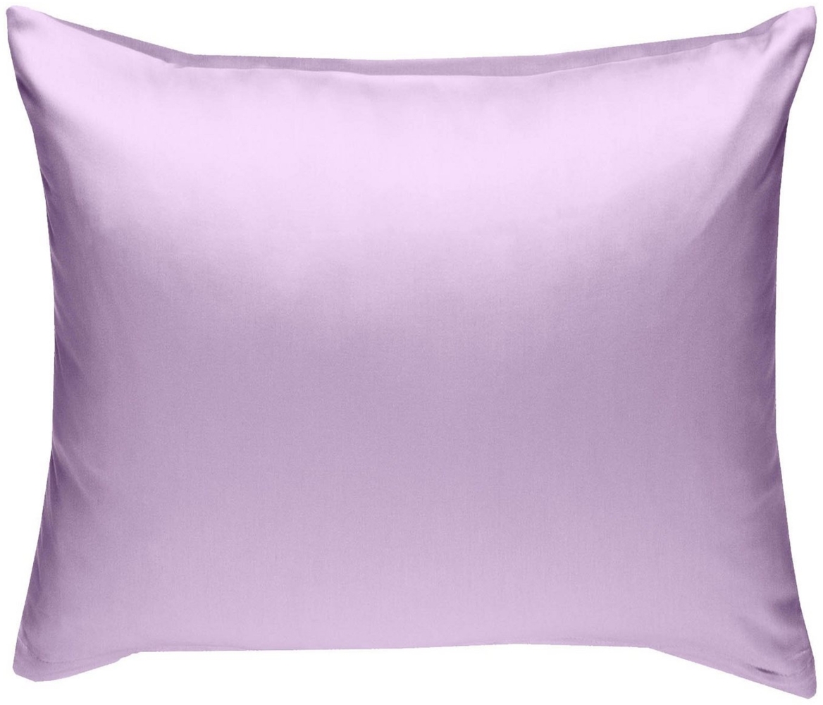 Bettwaesche-mit-Stil Mako-Satin / Baumwollsatin Bettwäsche uni / einfarbig flieder rosa Kissenbezug 40x40 cm Bild 1