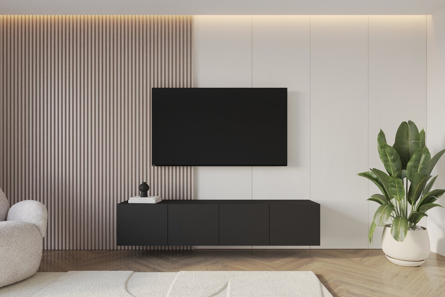 ALTDECOR Lowboard ELIO (2 St, TV-Schrank, TV Möbel, TV Cabinet, Fernsehtisch hängend 2x100cm), Fernseher schrank, TV Kommode, TV Tisch, TV Sideboard, TV Boar Bild 1