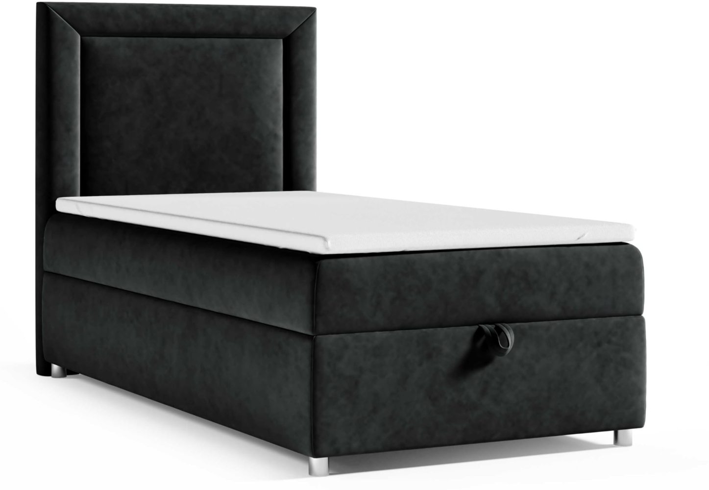 Best for Home Boxspringbett K3 SINGLE mit Bettkasten (Schwarz 90x200) Bild 1