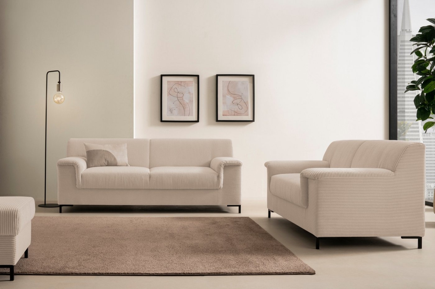 INOSIGN Polstergarnitur Jamie 2, auch in Cord, Set: bestehend aus 1,5- und 2,5-Sitzer, (2-tlg), zeitlos, modern, mit komfortablem Federkern Bild 1