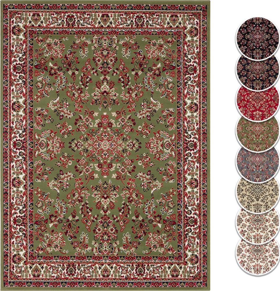 Kurzflor Orient Teppich Zabul - 120x160x0,8cm - grün Bild 1