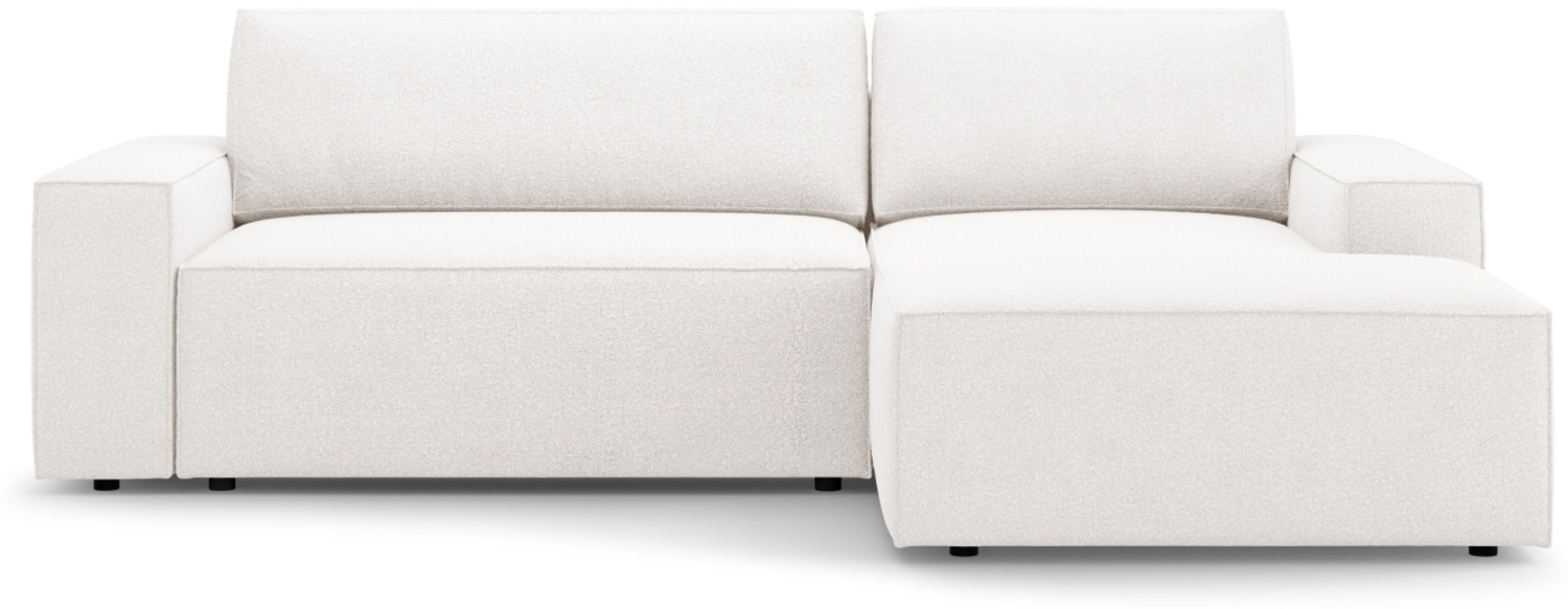 Micadoni Schlaf-Ecksofa Jodie 3-Sitzer Boucle Weiß Rechts Bild 1