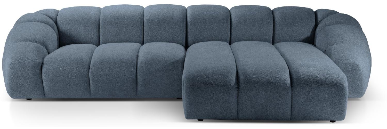 Micadoni Ecksofa Diana 4-Sitzer Rechts Strukturierter Samtstoff Jeansblau Bild 1