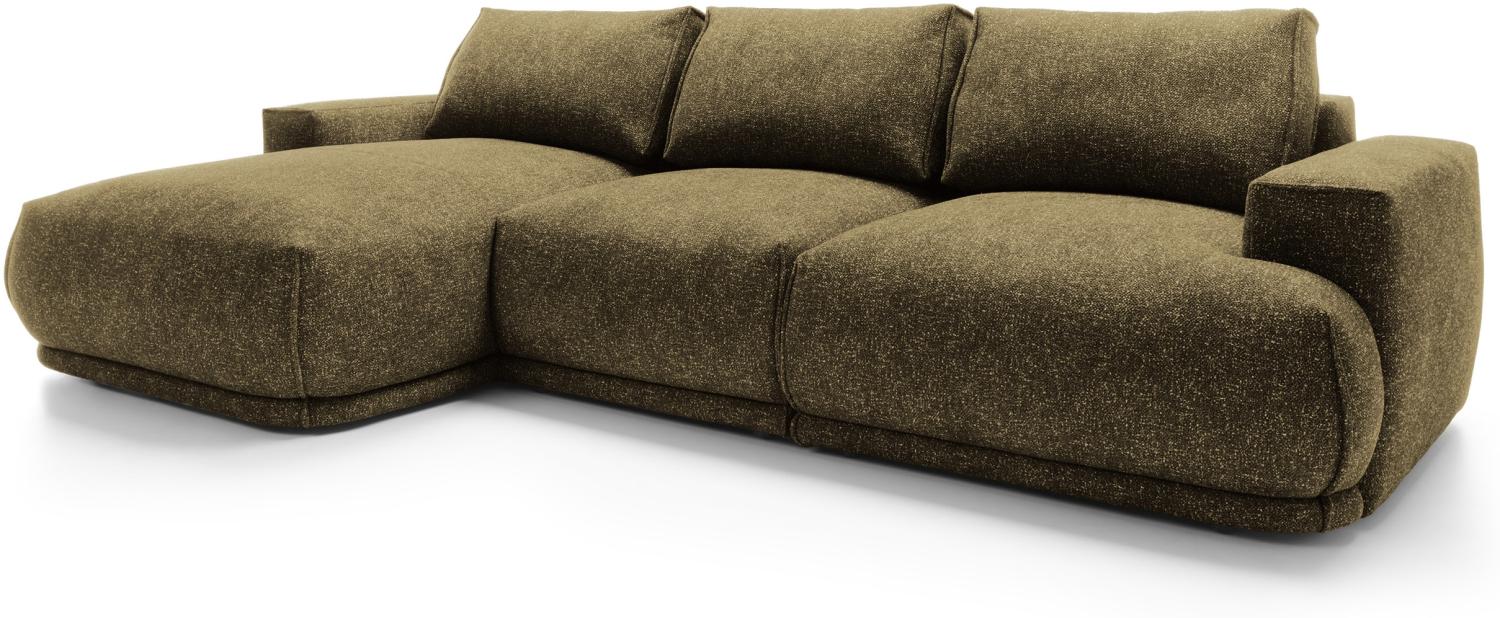 Selsey Divo - Ecksofa mit Schlaffunktion, Bettkasten, wasserabweisendem Bezug, olivgrün, linksseitig Bild 1