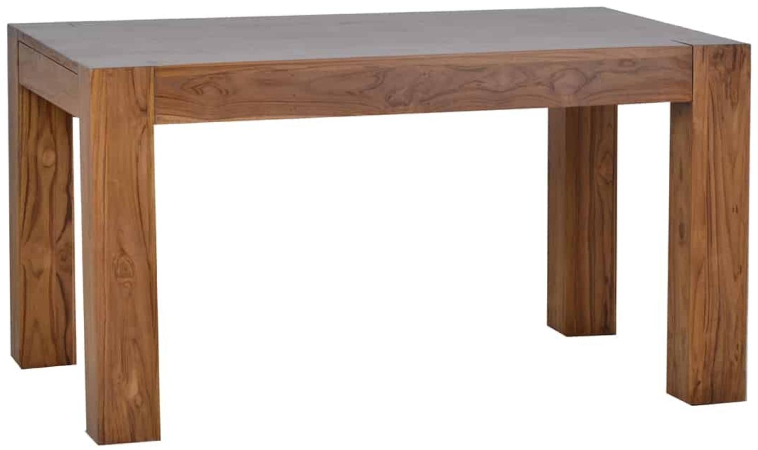 MiaMöbel Esstisch Mumba 160x90cm mit Kopfauszug Massivholz Teak Modern Indien Indisch Bild 1