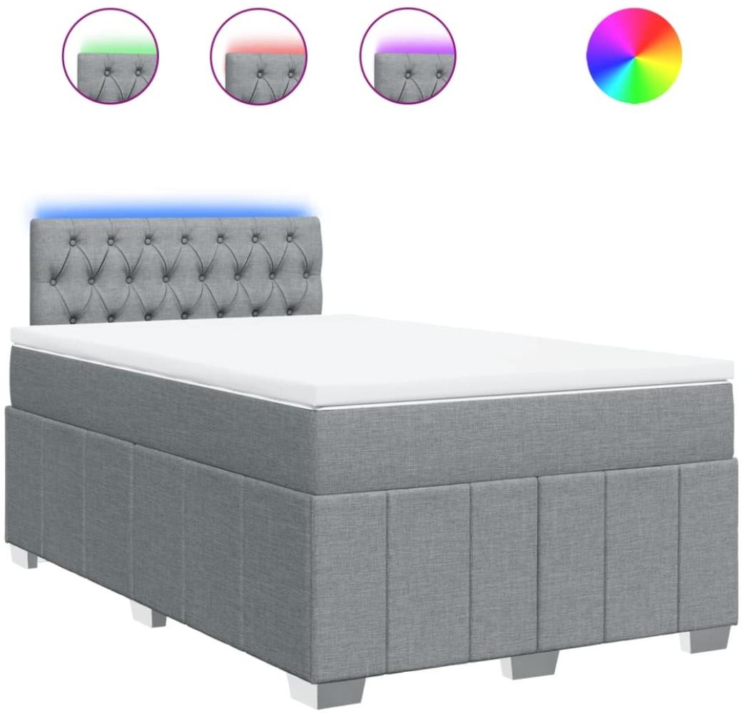 vidaXL Boxspringbett mit Matratze Hellgrau 120x200 cm Stoff 3289342 Bild 1