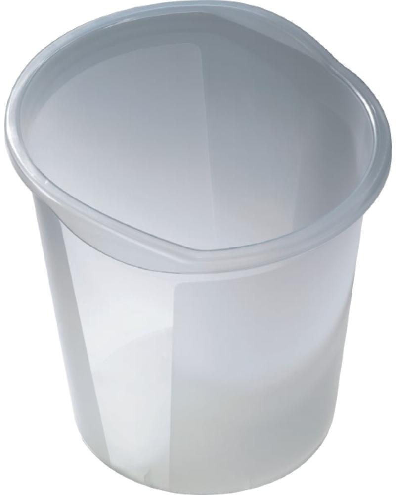 Helit Papierkorb 13l economy weiß transluzent Bild 1