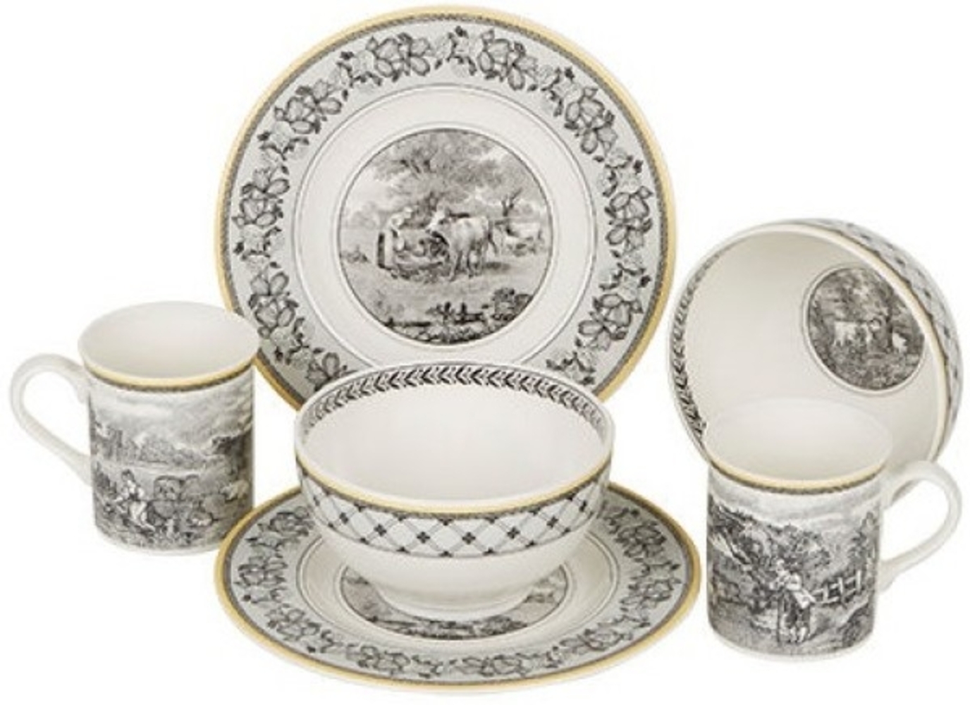 Villeroy & Boch Audun Ferme Frühstücks-Set für 2 Personen / 6 Teile Bild 1