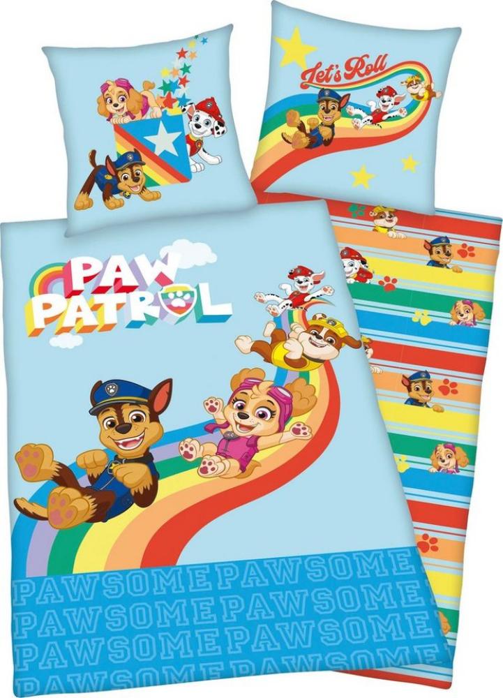 PAW PATROL Kinderbettwäsche Lets Roll, Linon, mit tollem Paw Patrol Motiv Bild 1