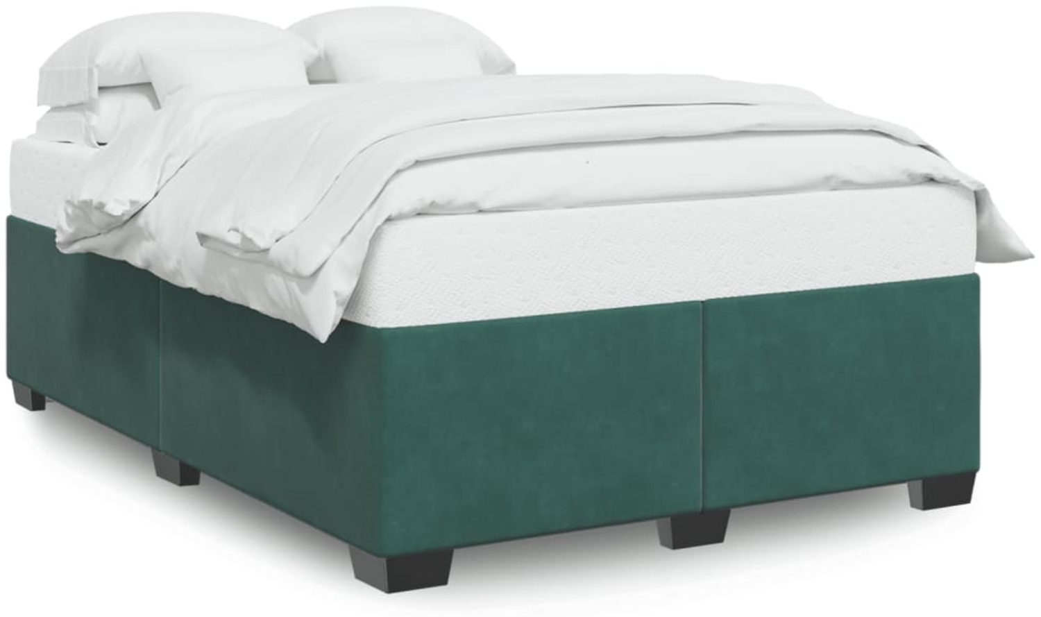 vidaXL Bettgestell ohne Matratze Dunkelgrün 140x200 cm Samt 3284640 Bild 1