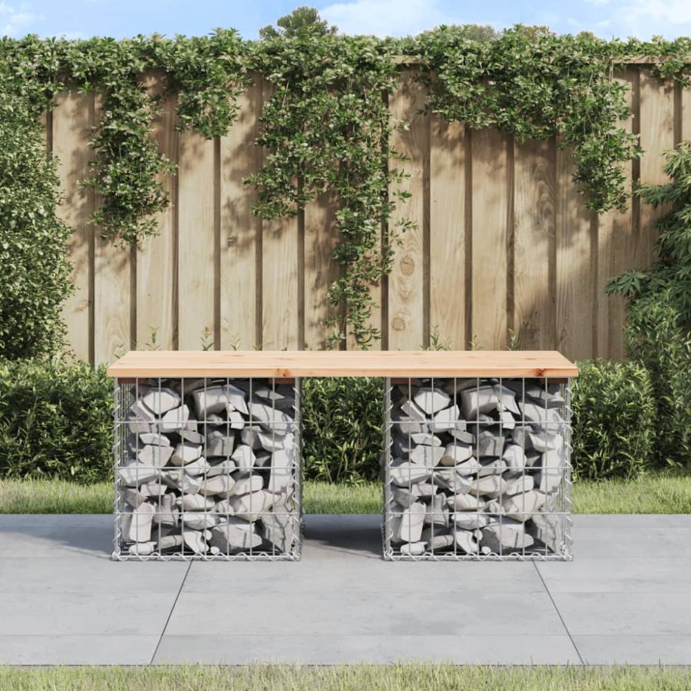 vidaXL Gartenbank aus Gabionen 103x44x42 cm Massivholz Kiefer 834338 Bild 1