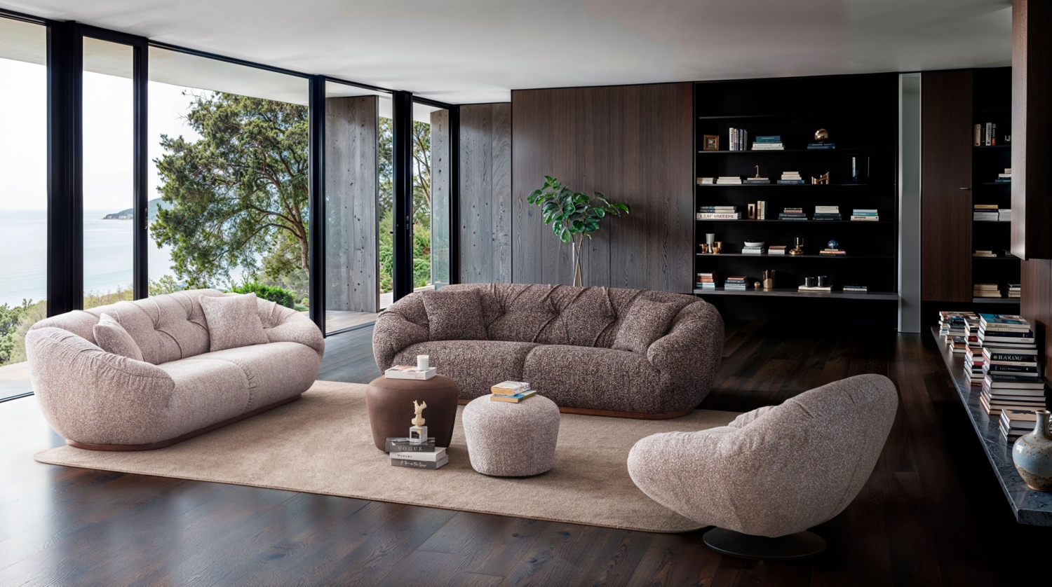 Sitzgruppe/Sofa Set - Wohnzimmergarnitur "Hawthorn" 3+3+1-Braun/Beige Bild 1