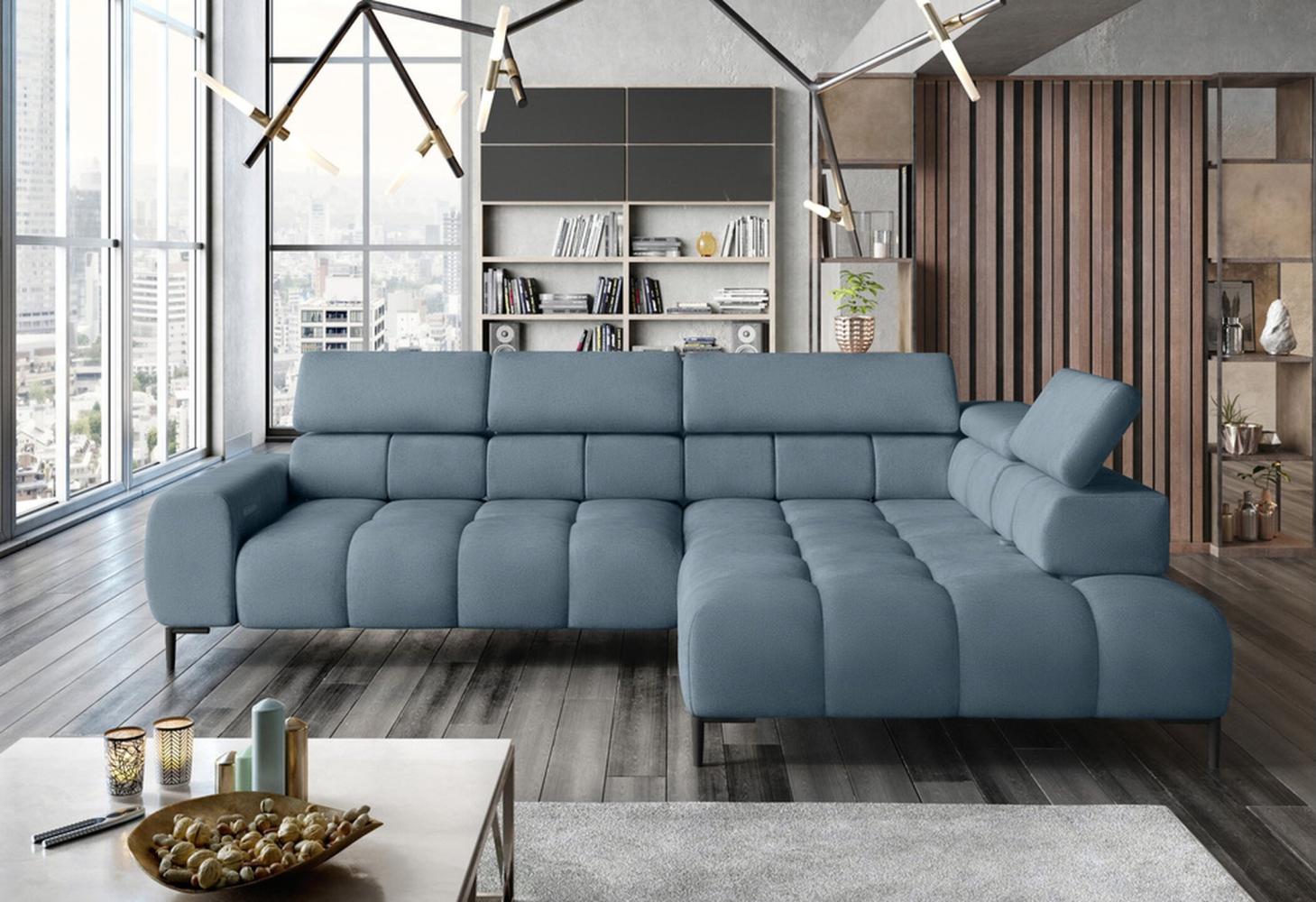 Stylefy Plazetti Ecksofa Struktur JAZZ Links Pastellblau Bild 1