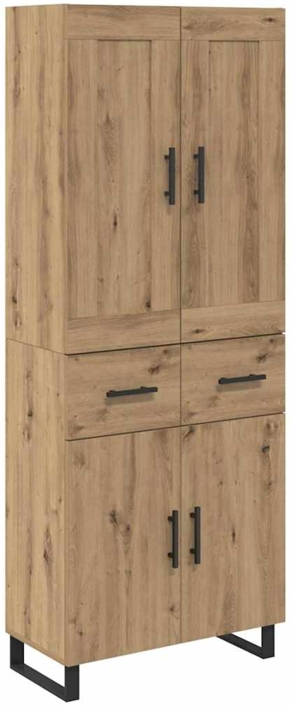 vidaXL Highboard 2 pcs Artisan-Eiche Engineered Wood und Glas 3415884 Bild 1