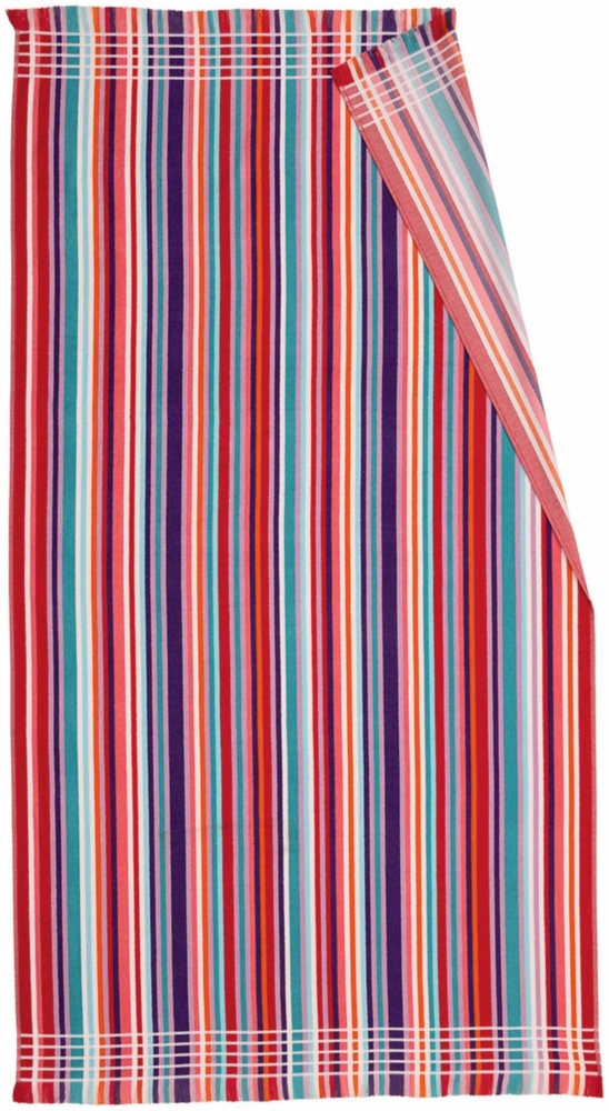 Dormabell Hamamtuch Wellnesstuch Strandtuch Saunatuch Streifen red 100x180 cm Bild 1