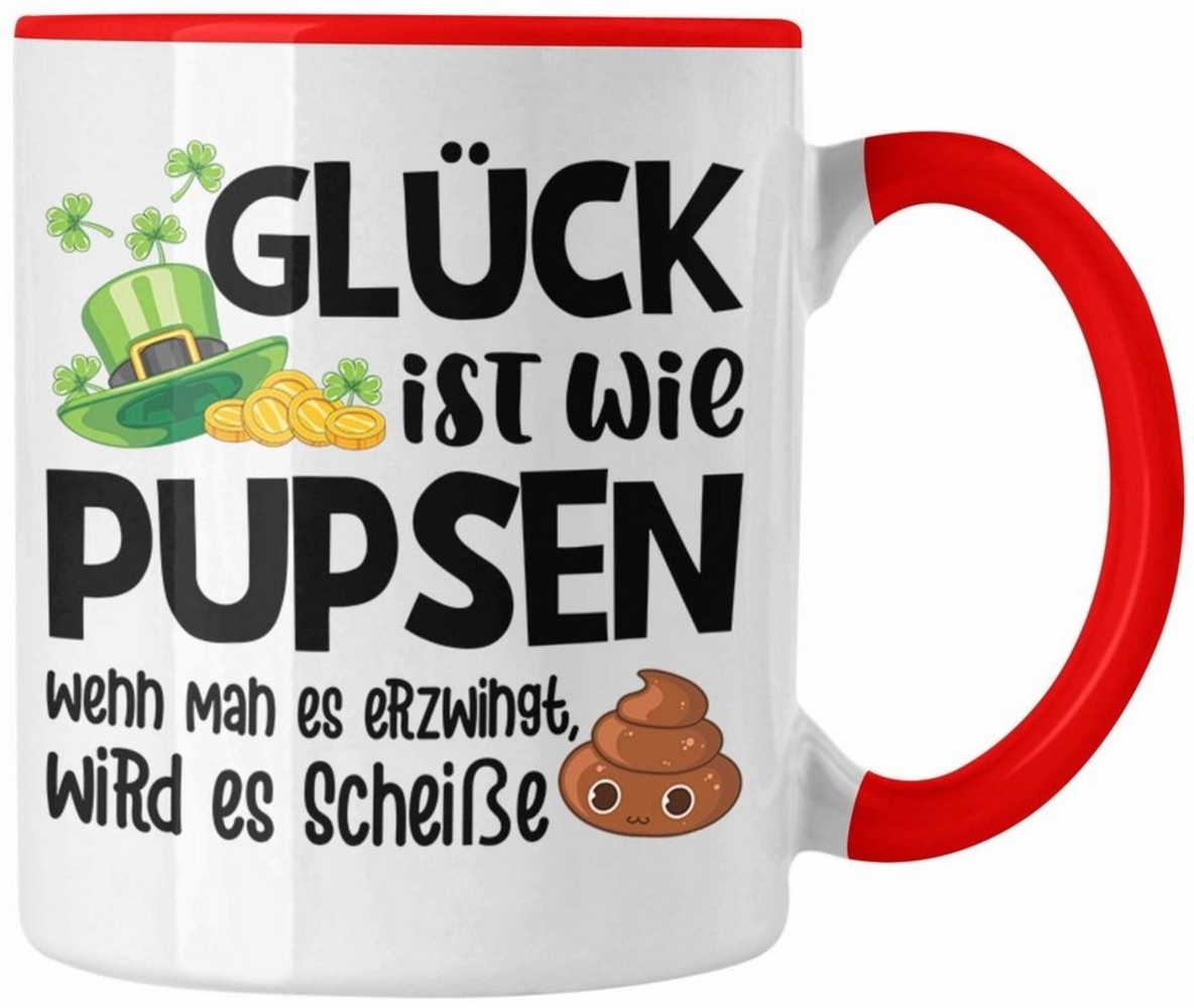 Trendation Tasse Trendation - Glück Ist Wie Pupsen Tassen Tasse Becher Kaffeetasse Lust Bild 1