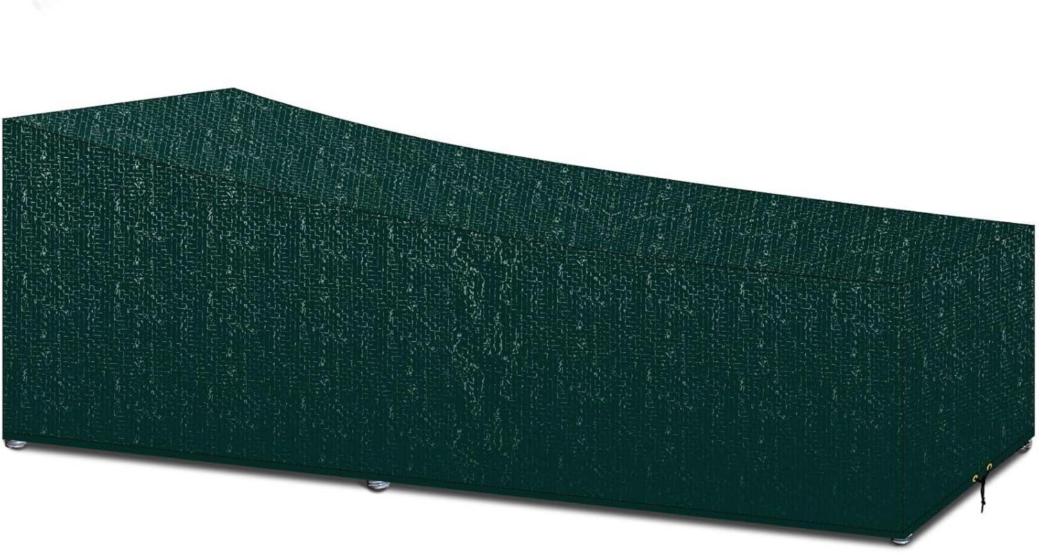 Abdeckung für Sonnenliegen wasserdicht PE-Gewebe UV-Schutz 220x80x35/55cm Grün Bild 1