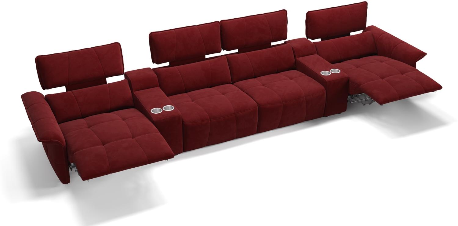 Sofanella Kinosofa ADRIA Viersitzer Stoffsofa Kino in Rot S: 362 Breite x 101 Tiefe Bild 1