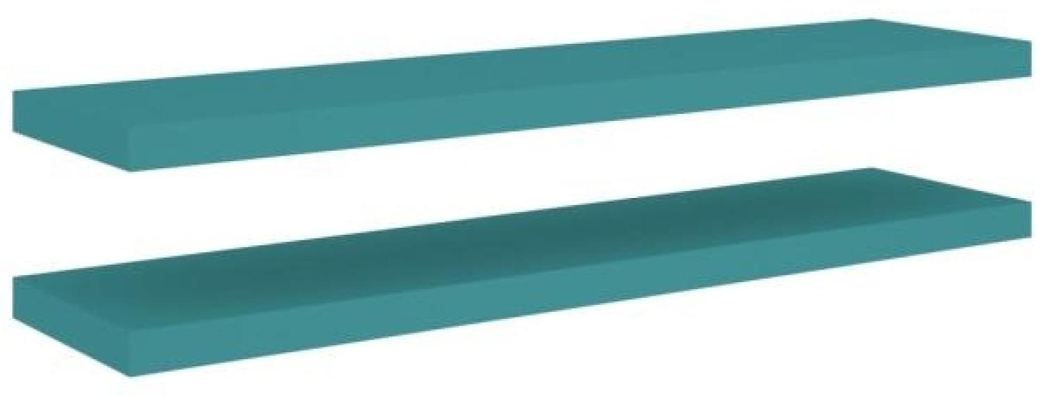 vidaXL Schweberegale 2 Stk. Blau 90 x 23,5 x 3,8 cm MDF Bild 1
