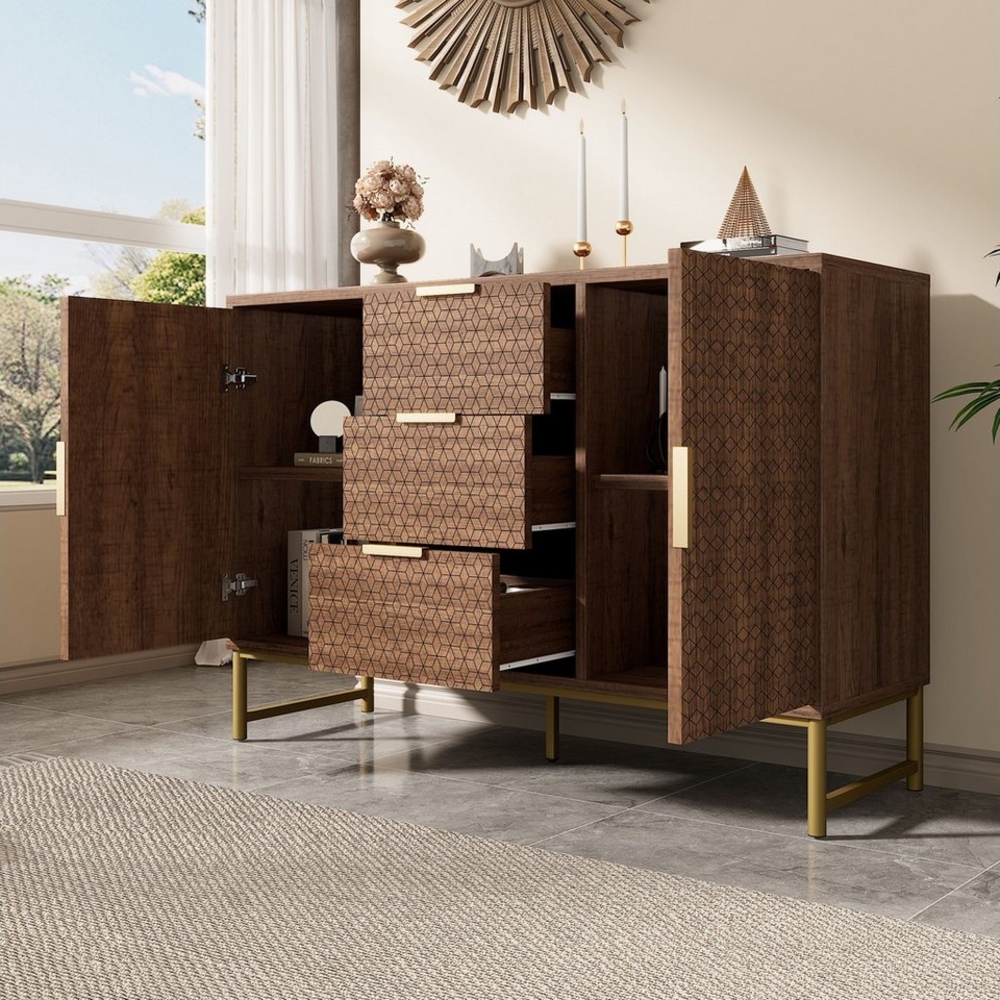 BlingBin Schubkastenkommode Sideboard Highboard für Schlafzimmer Wohnräume (1 St, Kommode mit 6 Schubladen) Bild 1