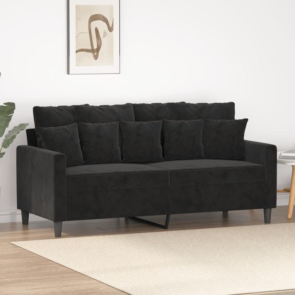 vidaXL 2-Sitzer-Sofa Schwarz 140 cm Samt 359308 Bild 1