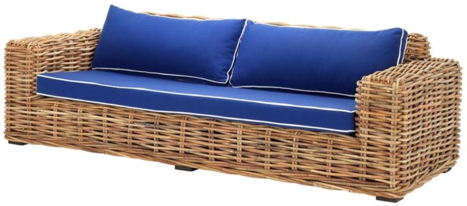 Casa Padrino Designer Rattan Sofa 230 x 88 x H. 69 cm - Luxus Wohnzimmer Möbel Bild 1