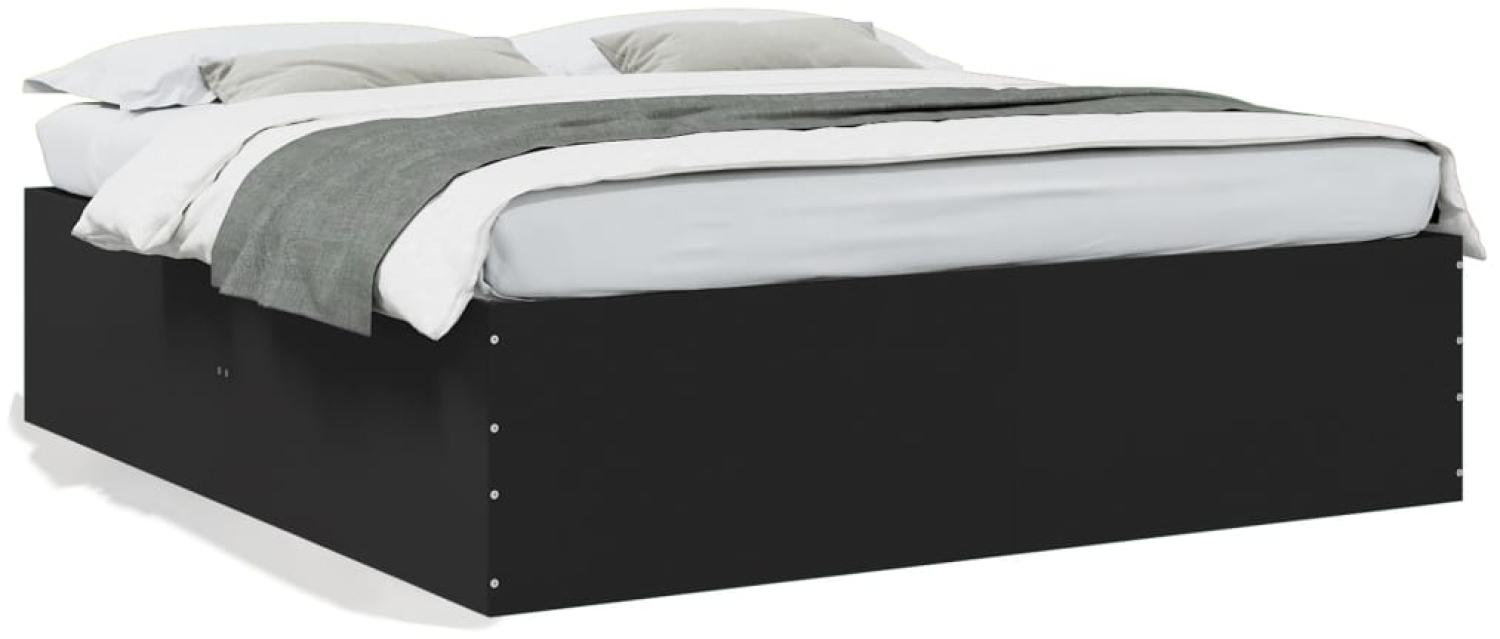 vidaXL Bettgestell Schwarz 200x200 cm Holzwerkstoff 3280896 Bild 1