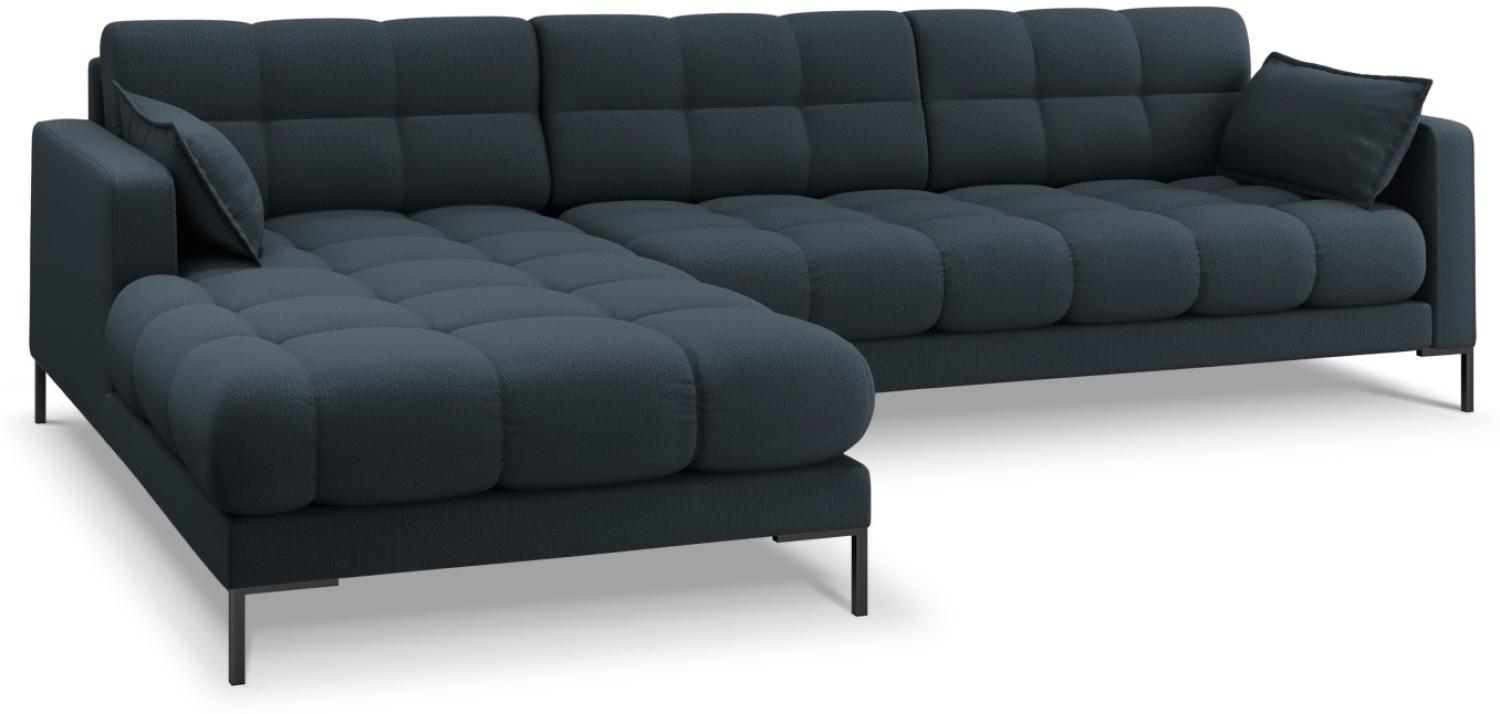 Micadoni 5-Sitzer Ecke links Sofa Mamaia | Bezug Blue | Beinfarbe Black Metal Bild 1