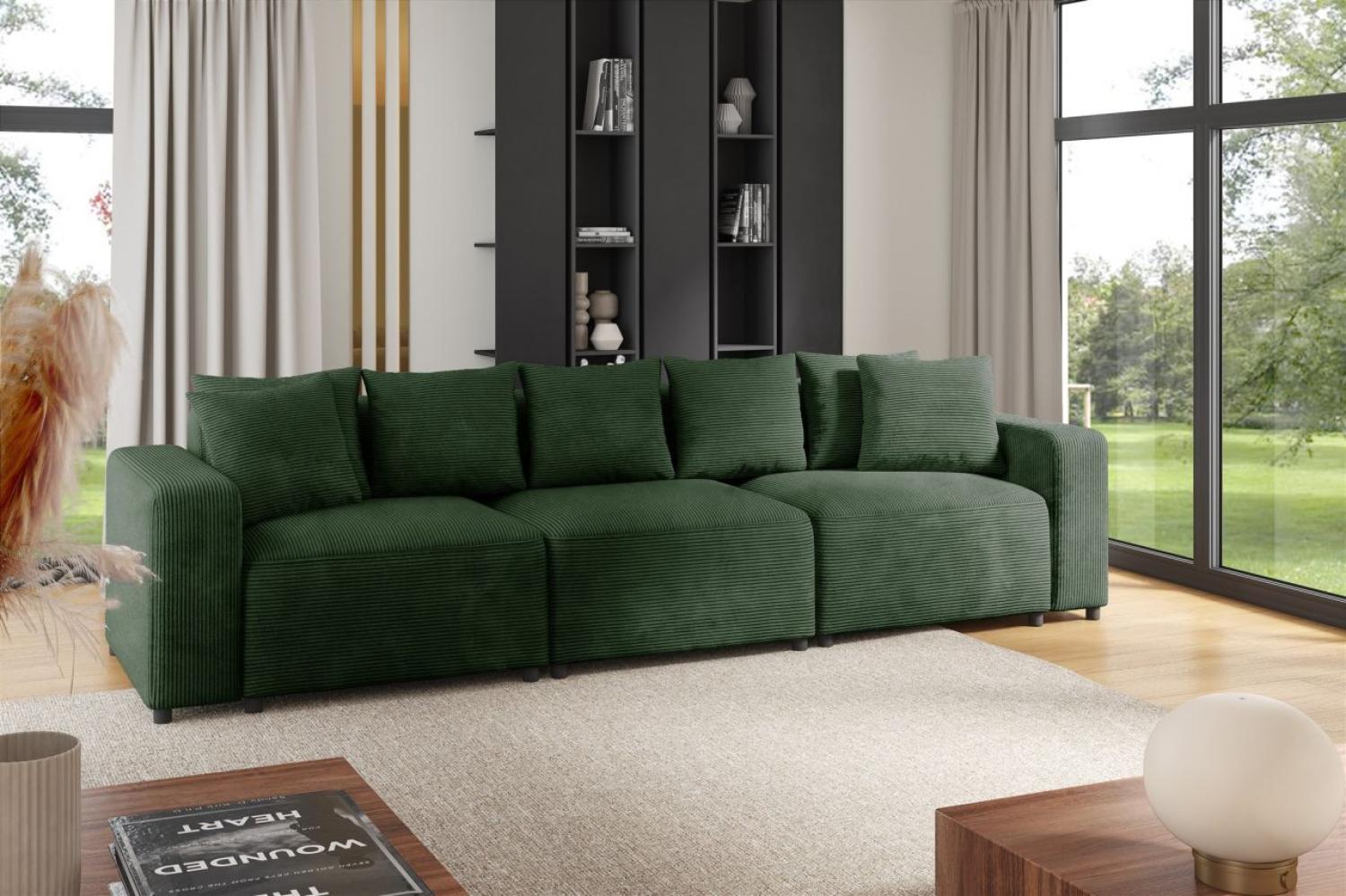 Sofa Designersofa Bigsofa MEGAN 3-Sitzer in Stoff Poso Dunkelgrün Bild 1