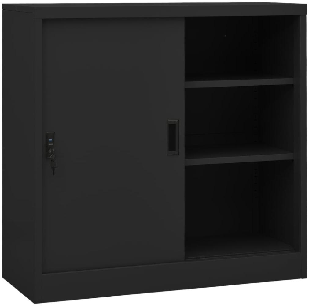 vidaXL Büroschrank mit Schiebetür Anthrazit 90x40x90 cm Stahl 335953 Bild 1