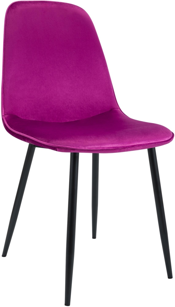 CLP Esszimmerstuhl Maryam gepolstert mit Rückenlehne,lila Samt Bild 1