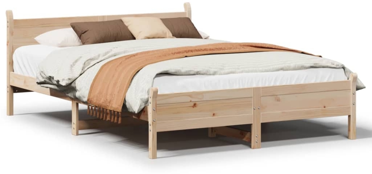 vidaXL Massivholzbett ohne Matratze 135x190 cm Kiefernholz 855606 Bild 1