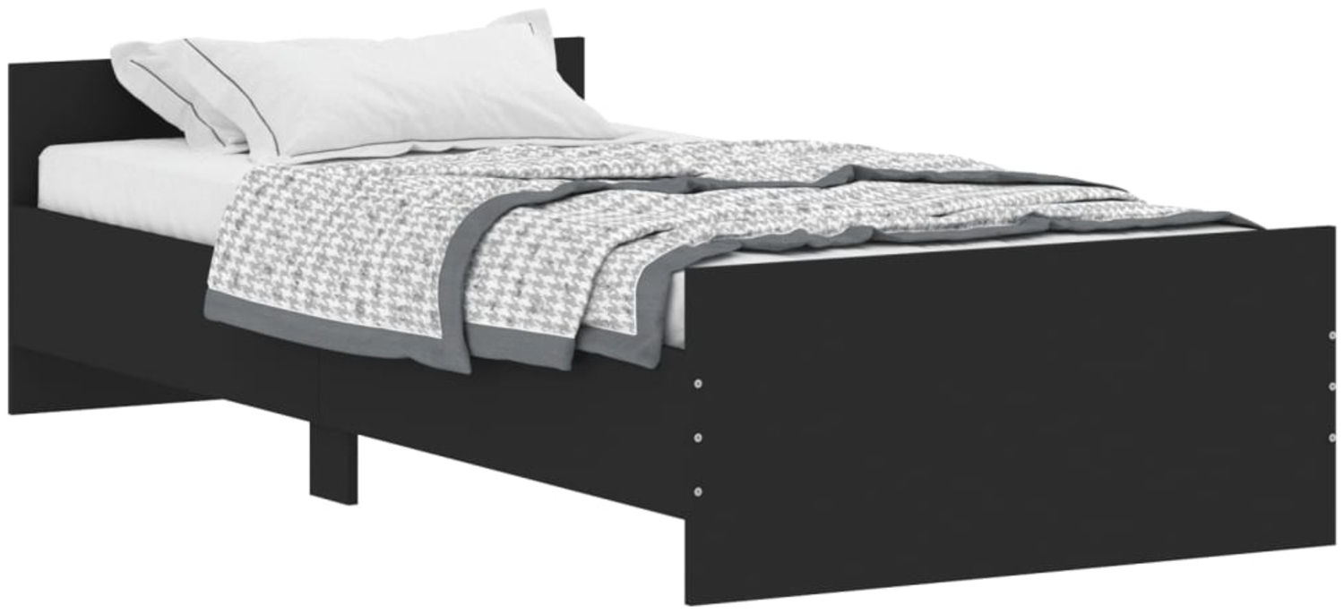 vidaXL Bettgestell Schwarz 90x190 cm Holzwerkstoff 835940 Bild 1