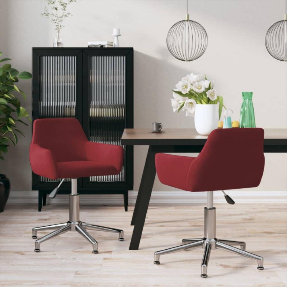 vidaXL Esszimmerstühle 2 Stk. Drehbar Weinrot Samt [331101] Bild 1