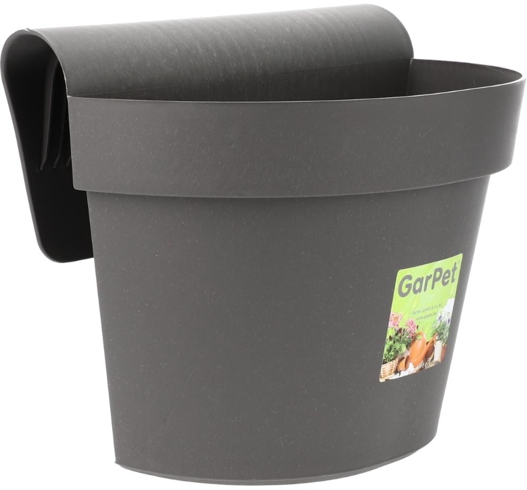GarPet Balkonkasten Geländertopf Balkon Wasserspeicher Blumen Topf Zaun Geländer Anthrazit Bild 1