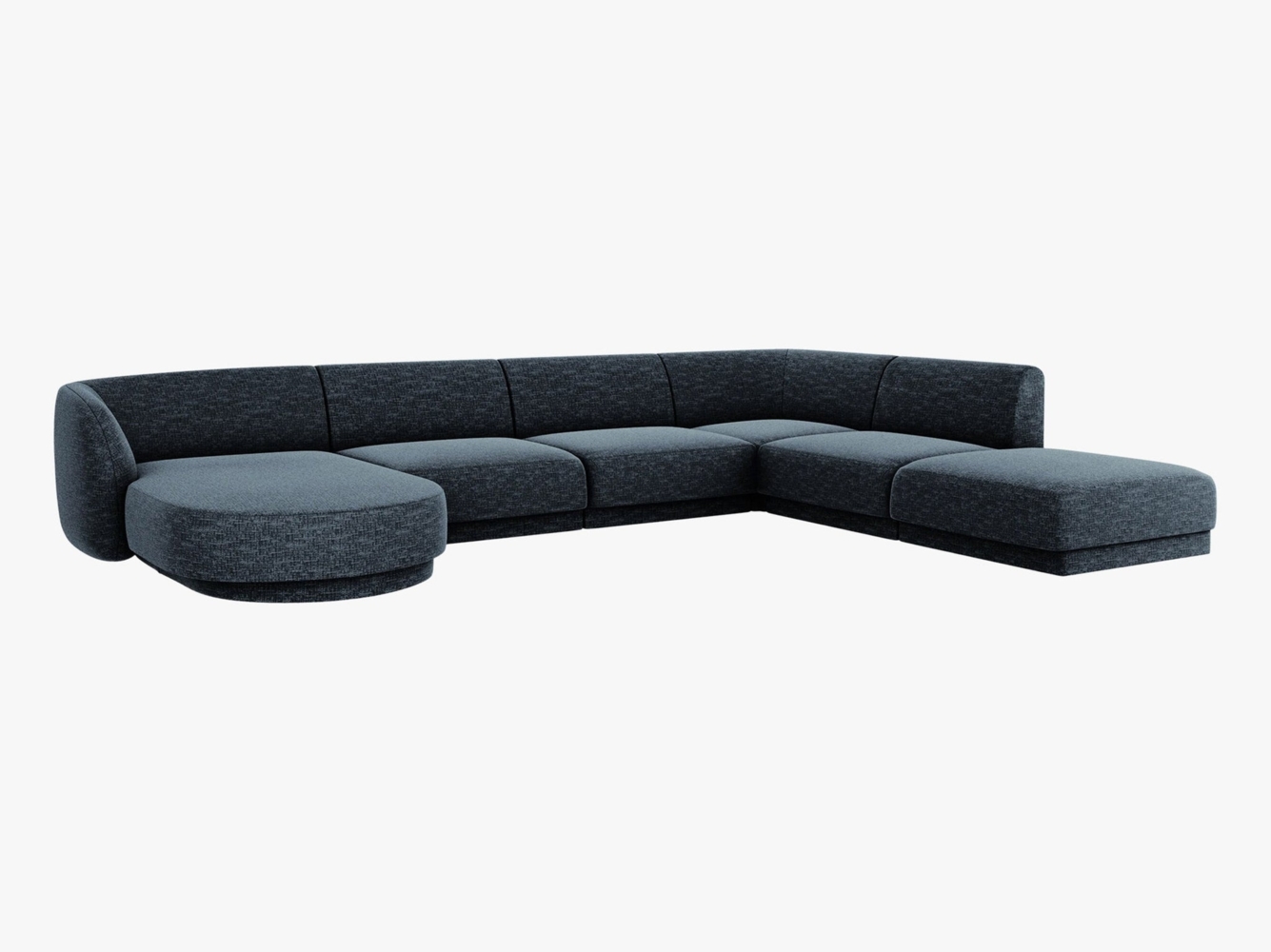 Micadoni Panorama-Ecksofa Miley 6-Sitzer Rechts Chenille Haga Königsblau Bild 1