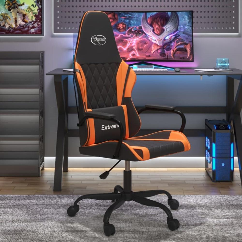 vidaXL Gaming-Stuhl Schwarz und Orange Kunstleder 3143781 Bild 1