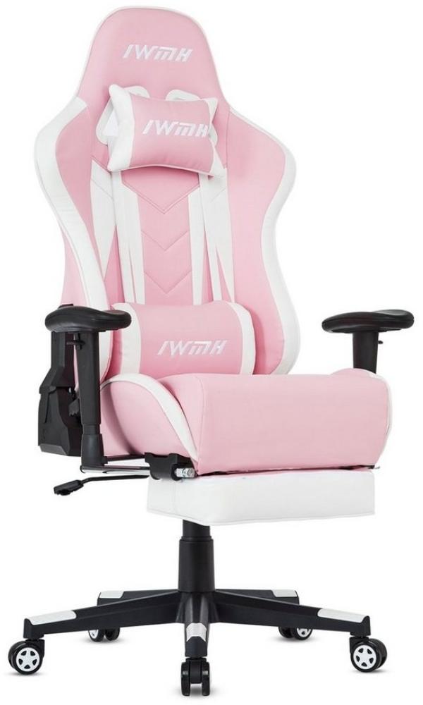 Intimate WM Heart Gaming-Stuhl Ergonomischer Bürostuhl mit Versenkbarer Fußstütze, Schreibtischstuhl mit verstellbarer Armlehnen und Kopfstütze Bild 1