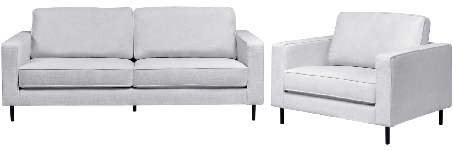 Sofa Set 4-Sitzer SAVALEN Stoff Hellgrau Bild 1
